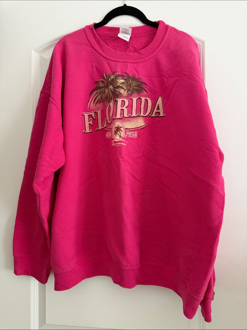 Vintage-Style Florida Sweatshirt in Hot Pink